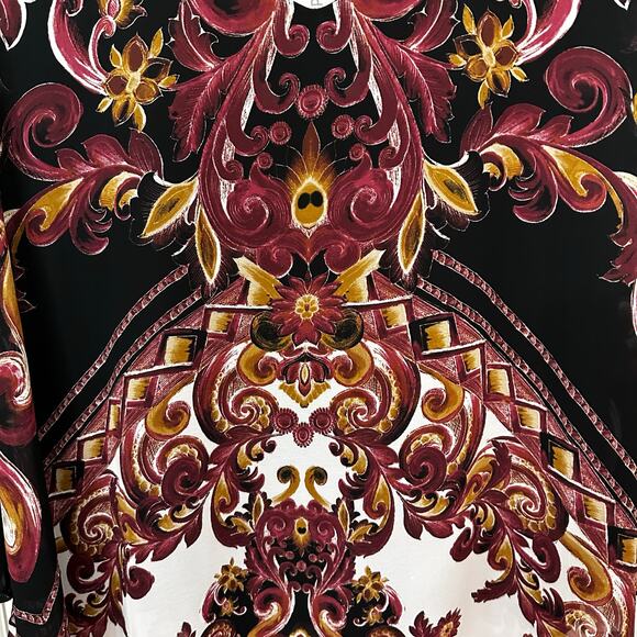 Dressbarn‎ Womens Cape Blouse Size Large Pullover Floral V Neck Stretch Comfort - Picture 4 of 10